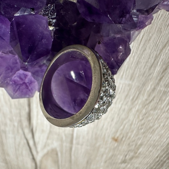 Silver Colored Rhinestone Ring - Picture 4 of 7